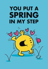Mr. Men Valentine's Day Card - You Put A Spring In My Step - Mr. Bounce created by Mr. Men