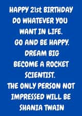 Funny Happy 21st Birthday Card created by The Awkward Card Company 