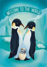 Penguin New Baby Blue Welcome To The World created by Pixiecraft