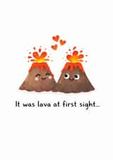 Cute Valentines Card - Volcanoes - It was lava at first sight... created by From the Boathouse