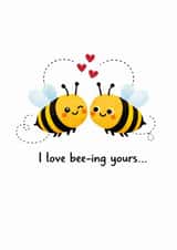Cute Valentines card – Bees – I love bee-ing yours created by From the Boathouse
