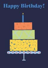 Colourful masculine cake birthday card for friends of family created by Sazerelli Designs