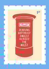 Cute Birthday Card - Sending Birthday Smiles Postbox Stamp created by Running with Scissors