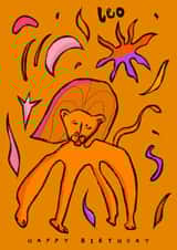 Arty Birthday Card - Leo - Star Sign created by Freya Niamh Design