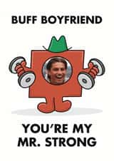 Personalised Valentines Day Photo Card created by Mr. Men - Mr. Men Valentine’s Day Photo Card - Buff Boyfriend - Mr. Strong