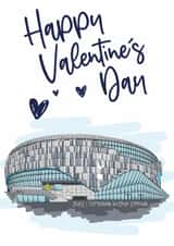 Classic Valentine's Day Card - Spurs - Tottenham Hotspur Stadium created by Moo & Snip