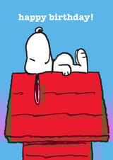 Cute Birthday Card - Snoopy - Dreaming On Dog House created by Hype Cards