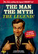 Funny Birthday/Father's Day Card - Vintage Novel - Man, Myth, Legend created by Dean Morris Cards