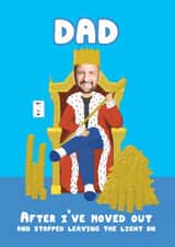 Personalised Birthday Photo Card created by @Cupsie's Creations - Funny Dad Birthday Photo Card – King of Savings Light Switch Joke
