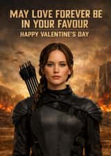 Fun Valentine's Day Card - Hunger Games - Katniss created by Pink Peach Cards