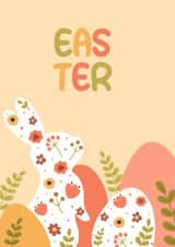 Cute Easter Card For Friend – Floral Bunny And Eggs – Easter created by Julia Beskrovnova