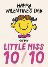 Cute Mr Men Valentine's Card - For Her - Little Miss 10/10 created by Mr. Men