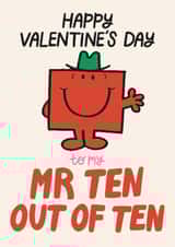 Cute Mr Men Valentine's Card - For Him - Mr Ten Out of Ten created by Mr. Men