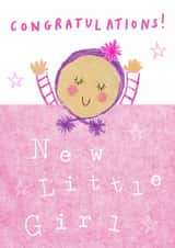 A cute pink congratulations card for a beautiful new baby girl. created by Sketchy Muma
