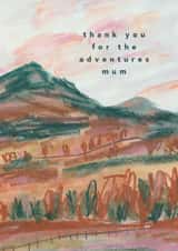 Classic Mother's Day Card - Thank You For The Adventures - Mountains created by Joy Jen Studio