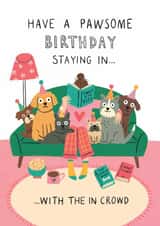 Cute and funny Birthday card for her, Pawsome Birthday created by Jo Podmore