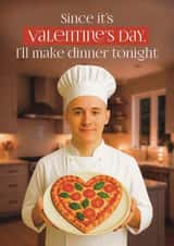 Funny Valentine’s Day Face Swap Card - Oven Pizza - I’ll Make Dinner Tonight created by Sydney Jo Designs