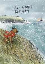 Classic Birthday Card - Have A Wild Birthday - Dog created by Becca Hall illustration