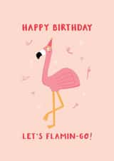Cute Fun Flamingo Birthday Card created by Hug & Home Studio