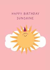 Cute smiling sunshine birthday card for someone who brightens your day! created by Hug & Home Studio