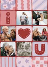 Personalised Valentines Day Photo Card created by Josie Gledhill - I <3 U Cute Quilt Design Card - For your Craft Lover Valentine - Anniversary