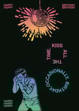 Kiss all the time – Harry Styles Inspired Birthday Card created by han print