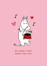 Moomin Valentine’s Day or Anniversary Card - My Heart Only Beats for You - Drum created by Moomin Characters