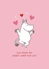 Moomin Valentine’s Day or Anniversary Card - You Make My Heart Jump for Joy created by Moomin Characters
