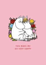 Moomin Valentine’s Day or Anniversary Card - You Make So Very Happy - Cuddle created by Moomin Characters