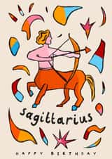 Arty Birthday Card - Sagittarius - Star Sign created by Freya Niamh Design