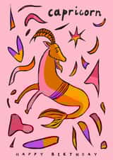 Arty Birthday Card - Capricorn - Star Sign created by Freya Niamh Design