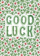 Classic Good Luck Card - Clovers created by Elena O'Neill