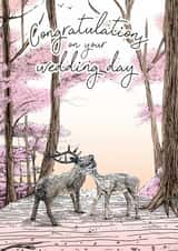 Wedding Card - Animal-Themed Woodland Wedding Card - Beautiful Hand Drawn Card created by Oliver Stockley