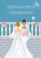 Art deco style lesbian wedding card created by SKAA