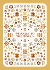 Pretty Unisex New Baby Card - Welcome To The World - Pretty Floral Card created by Lately Studio