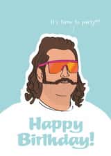 Funny Mullet Birthday Card – It's time to party! created by Nicely Said Co.