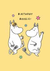 Cute Moomin Birthday Card - Birthday Boogie created by Moomin Characters