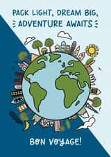 Pack Light, Dream Big, Adventure Awaits – Bon Voyage Card created by Lyndsay Moon