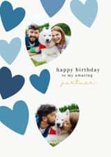 Personalised Birthday Photo Card created by Spark and Wild - Classic Birthday Card - Amazing Partner - Hearts