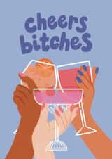 Friendship Card for Her – Colourful Cocktail Cheers - Galentine's day created by Nicki O'Donoghue Studio