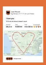 Cute Valentines Strava styled card. created by Two Three Five Design