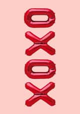 XOXO Gossip Girls! Cute Red Shiny Balloon Loved up Card created by PengellyArt