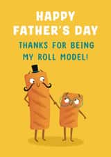 Cute Father's Day Card - Sausage Roll - Role Model created by Hannah Jayne Lewin