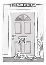 Funny Birthday Card - Special Delivery - Early Nights, Dodgy Knees & Reading Glasses created by Running with Scissors