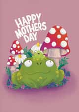 Cute Frog Toadstool Mothers Day Card created by Pixiecraft