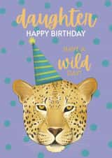 Fun and Cute Leopard Birthday Card - For Daughter created by Sian Moore Illustration