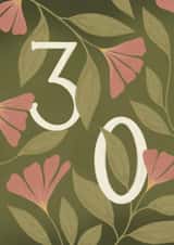 Pretty Birthday Card - 30th - Pink Flowers created by Ellice Owens Designs