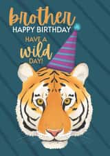 Cool Tiger Birthday Card - For Brother - Wild Birthday created by Sian Moore Illustration