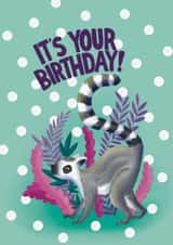Cute Lemur Birthday Card for Wildlife Lovers created by Pixiecraft