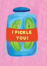 Cute Valentine's Day/Anniversary Card - I Pickle You! - Pickle Jar created by Ickaprint